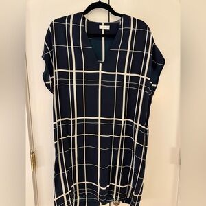 Vince Blue and White Silk Mini Dress/Tunic Sz XS